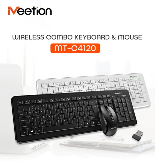 MEETION C4120 2.4 GHz KEYBOARD AND MOUSE WIRELESS COMBO ‚Äì White - Medaid International