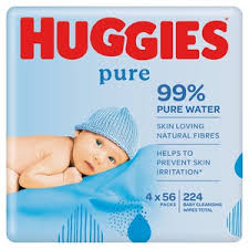 Huggies pure extra care - 4 pcs water wipes - Medaid International