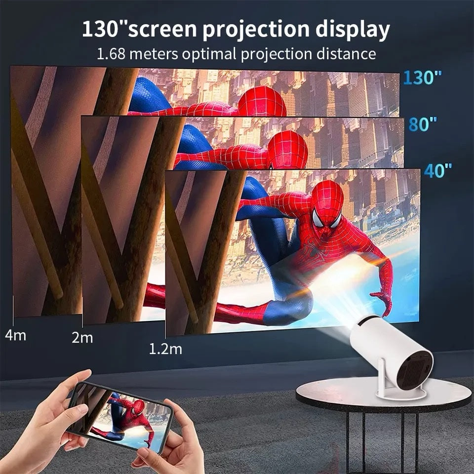 4K Mini Projector HY300: Full HD Home Theater, 4K Android Smart Bluetooth WiFi TV Projector - Medaid International