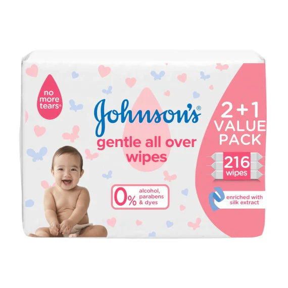 Baby Johnson's 2+1 gentle all over wipes 216's - Medaid International