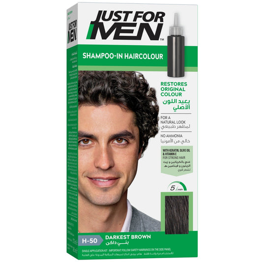 Just For Men Shampoo-in color Darkest Brown H-50 - Medaid