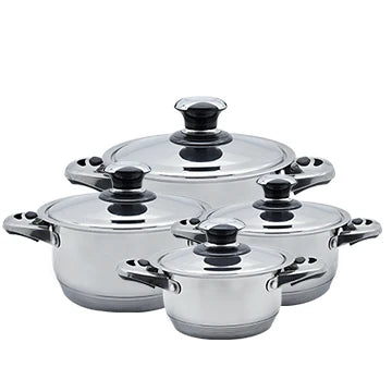 8 Pcs Stainless Steel Cookware Set | طقم طناجر ستانلس ستيل 8 قطع - Medaid International