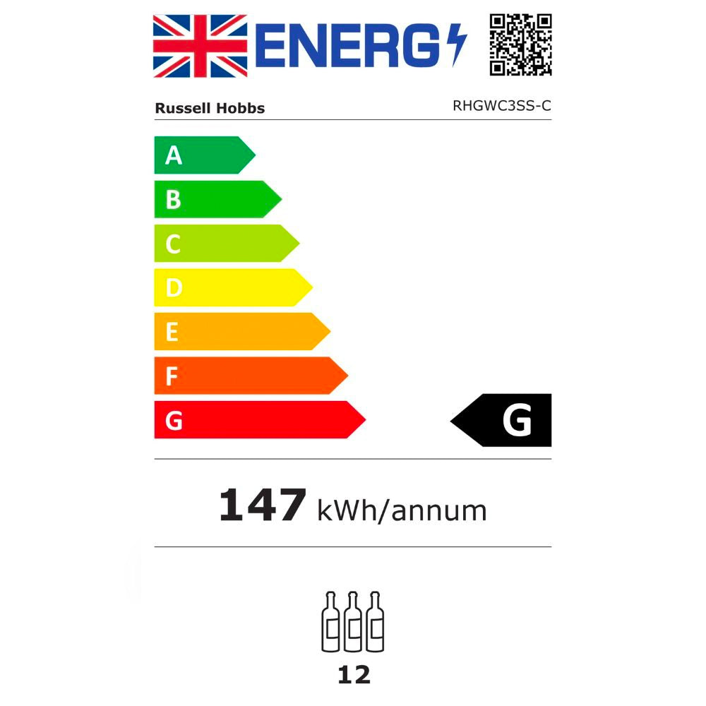 Russell Hobbs Stainless Steel Glass Door Wine Cooler - Medaid International