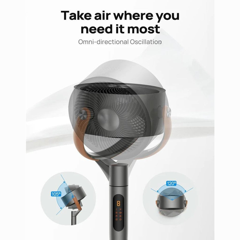Smart Fan with Remote, Voice Control, Ultra Quiet, 120° Sweep, 105° Vertical Adjustment