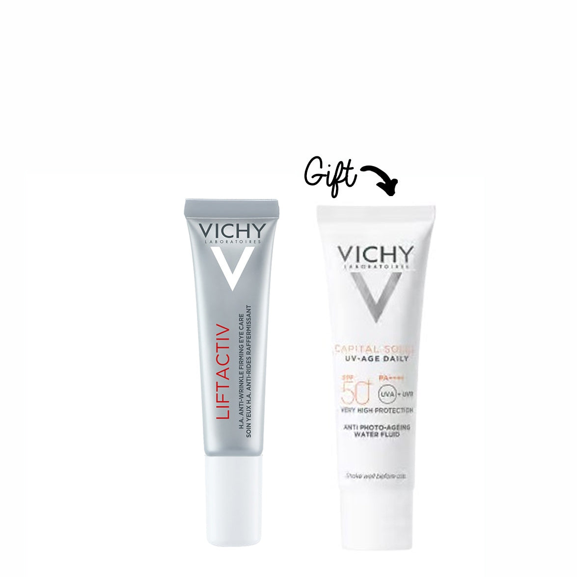 Vichy Liftactiv Anti Wrinkle Firming Eye Cream + Capital Soleil UV-AGE SPF 50+ 15ML GIFT - Medaid