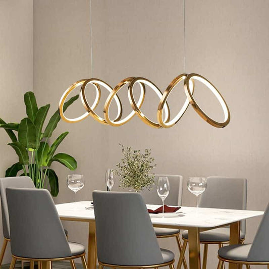 74 CM, Modern Hanging LED Circles Pendant Lights for Dining Room, Kitchen, Bedroom, Living Room - Medaid - Lebanon