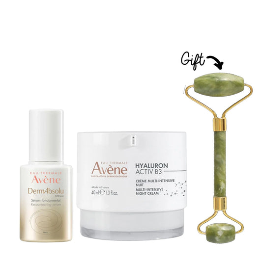 Anti-aging Kit : AVENE DERMABSOLU SERUM 30ML+ NIGHT 40ML + FREE  ROLLER - Medaid