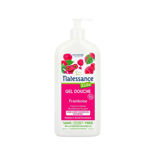 Kids Hair and Body Shower Gel Raspberry - Biodegradable Formula - Medaid International