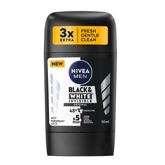 Nivea Black & White Deodorant Stick For Him - 50ml - Medaid