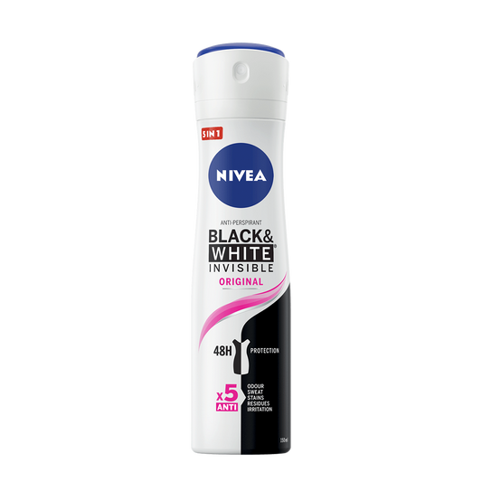 Nivea Invisible Black & White Original Spray Deodorant - 150ml - Medaid