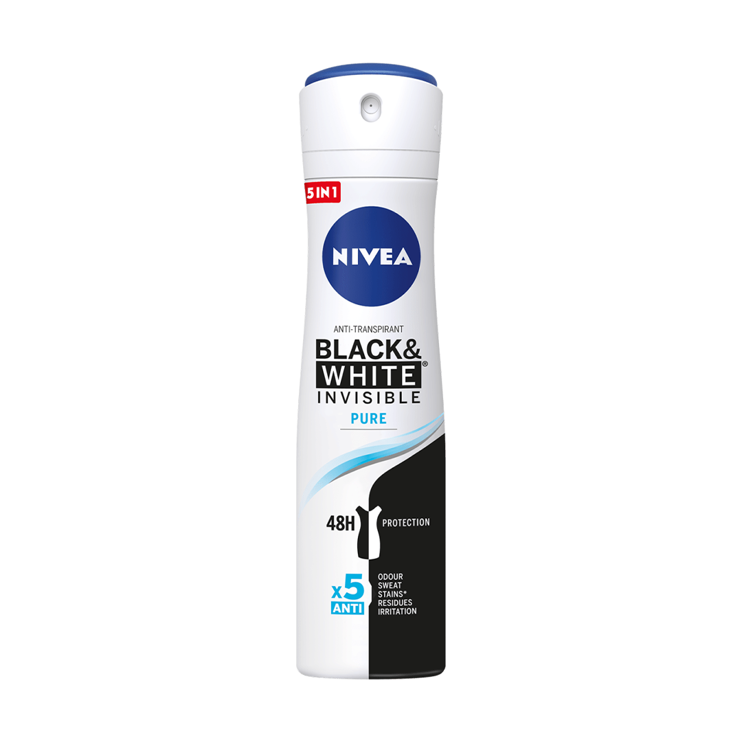 Nivea Black & White Invisible Pure Spray Deodorant - 150ml - Medaid