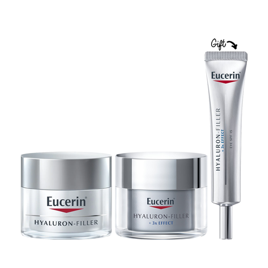 Hyaluron-Filler Day Dry Skin 50ml + Hyaluron-Filler Night Cream 50ml + Hyaluron-Filler Eye Treatment 15ml (Gift) - Medaid