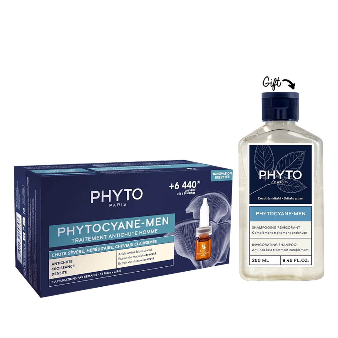 Phyto Phytocyane Anti-Hair Loss Treatment for Men + Get One shampoo phytocyane men (Gift) - Medaid - Lebanon