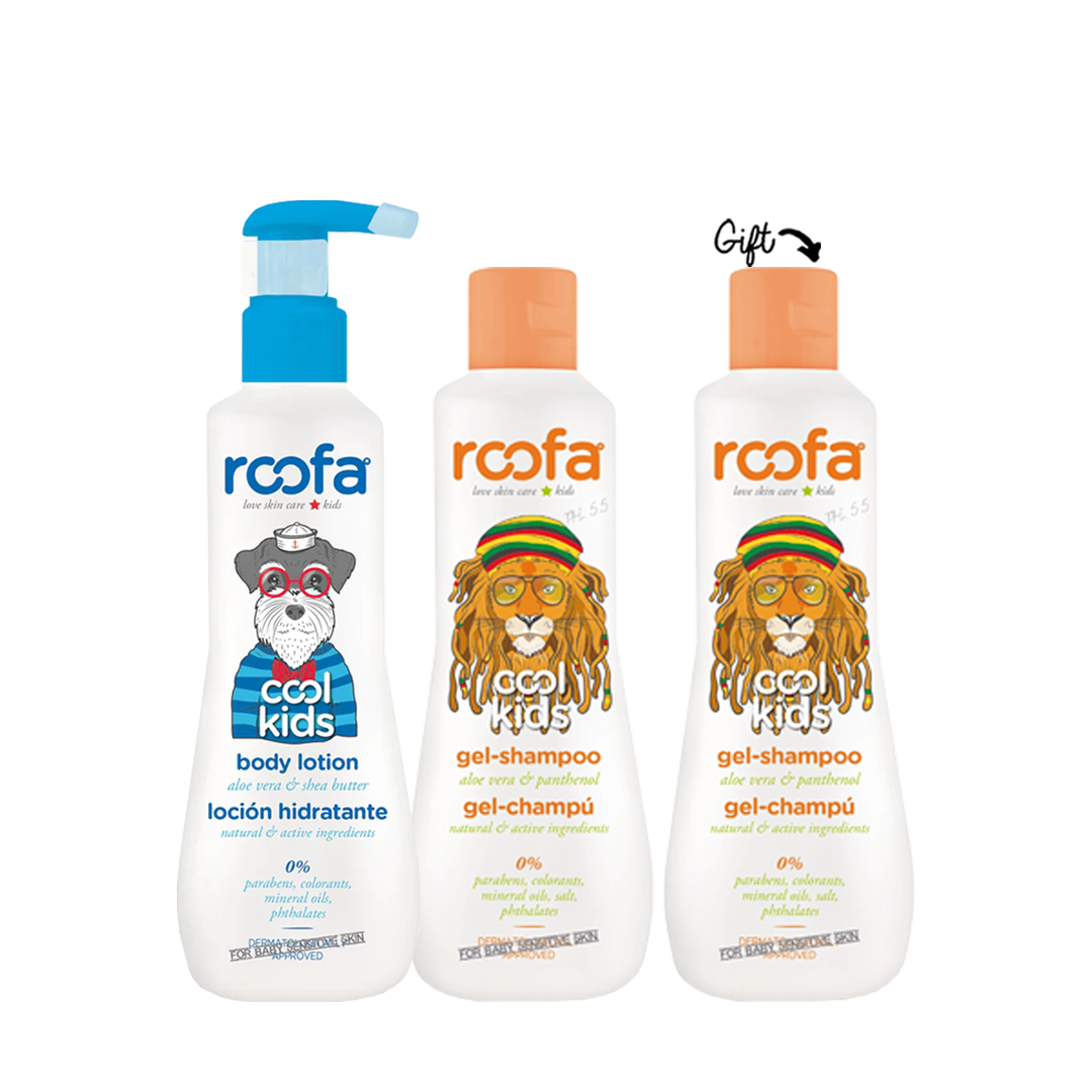 Body Lotion Cool Kids Roofa + Gel Shampoo Cool Kids Roofa + Gel Shampoo Cool Kids Roofa (Gift) - Medaid