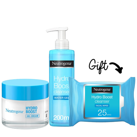 Buy 1 Hydro Boost Gel Clean + 1 Hydro Boost Gel cream and get 1 Hydro Boost  Wipes for FREE - Medaid