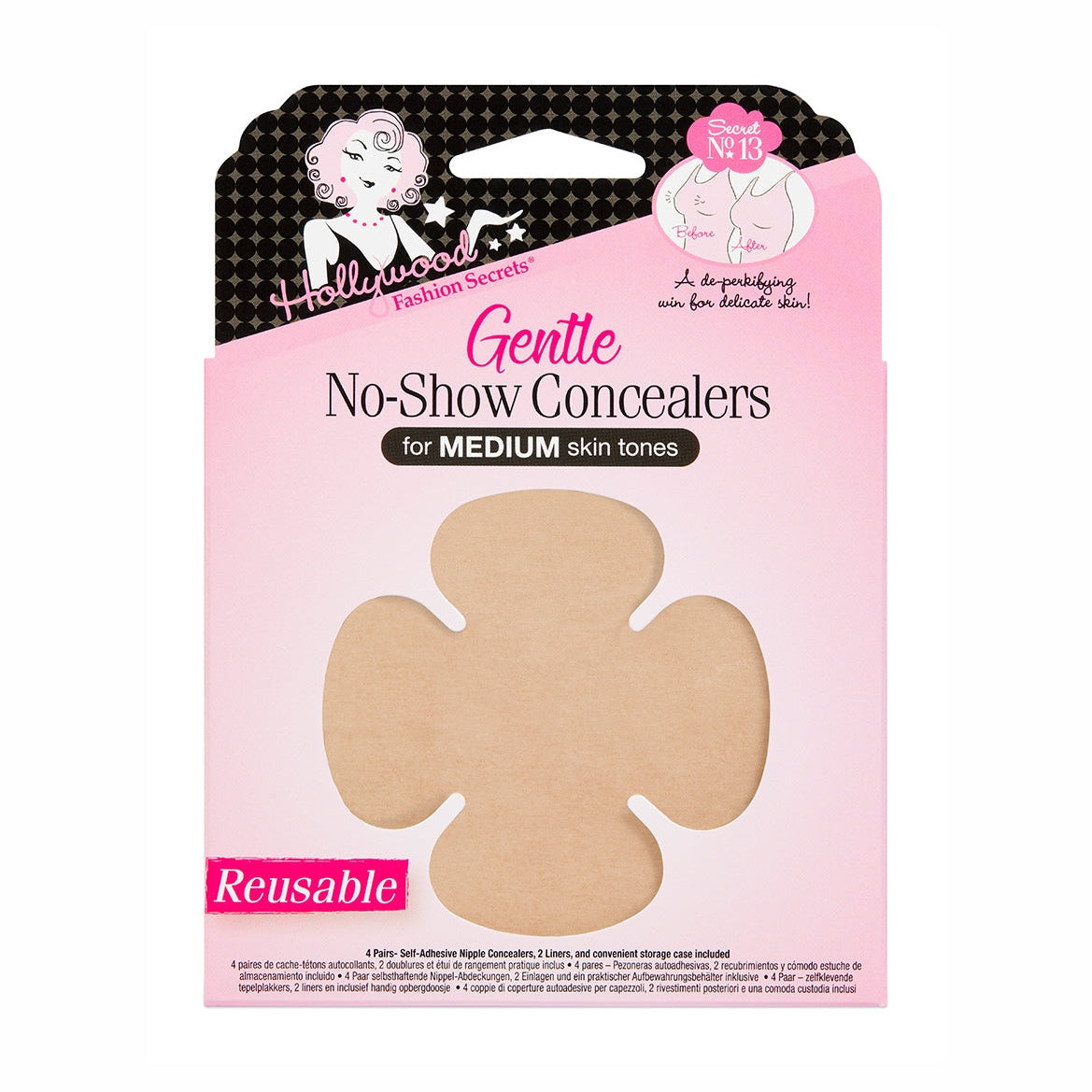 Hollywood Fashion Secrets Gentle NoShow Concealers Reusable MEDIUM - Medaid