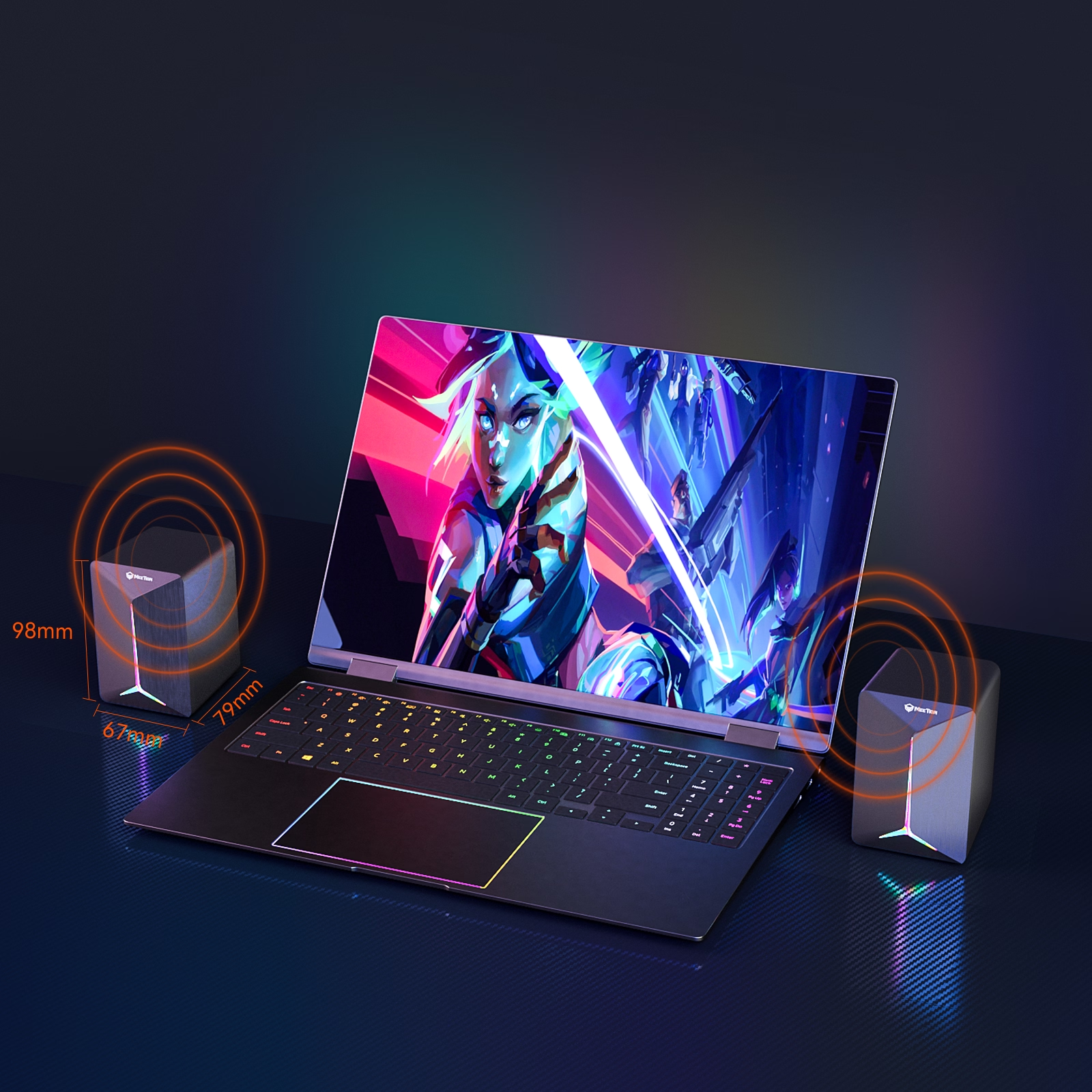 MEETION MT-SP2011 RGB Cool Computer 2.0 Game Speaker Audio Wired - Medaid International