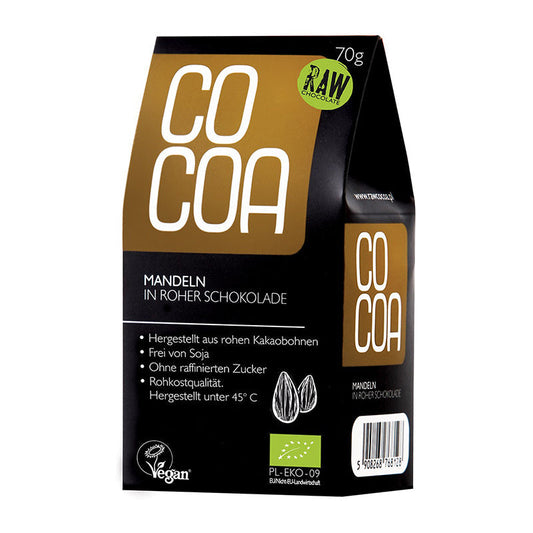 Cocoa Almonds in Raw Chocolate Eko 70g - Medaid International