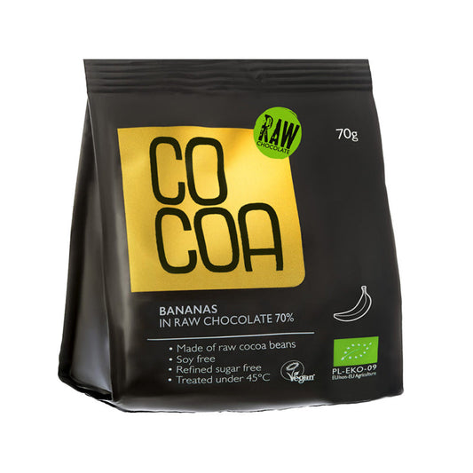 Cocoa Bananas in Raw Chocolate 70% Eko 70g - Medaid International