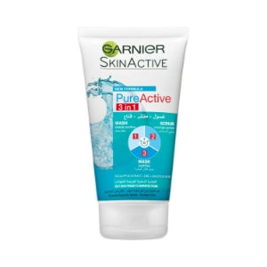 Garnier pure active 3 in 1 wash, scrub and mask - Medaid