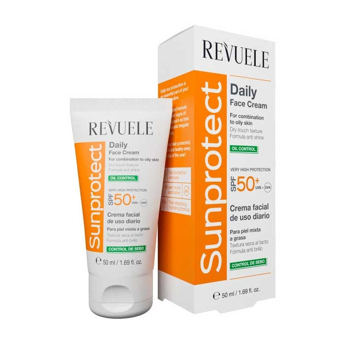 REVUELE SUNPROTECT DAILY FACE CREAM – OIL CONTROL, SPF 50+, 50 ml - Medaid