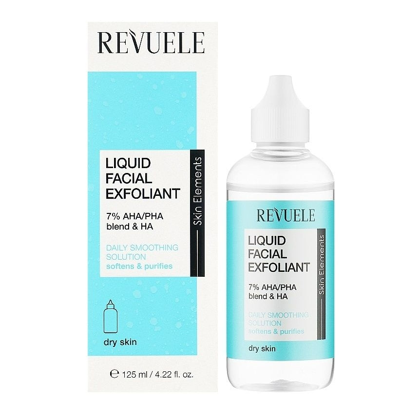 REVUELE LIQUID FACIAL EXFOLIANT 7% AHA/PHA BLEND + HA, 125ml - Medaid