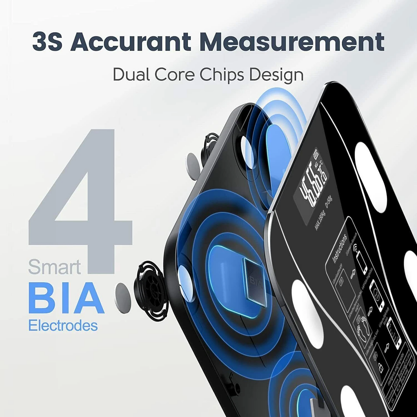 Sonifer Smart Digital Phone App Scale ‚Äì Electronic Body Fat Scale with LED Display - Medaid International