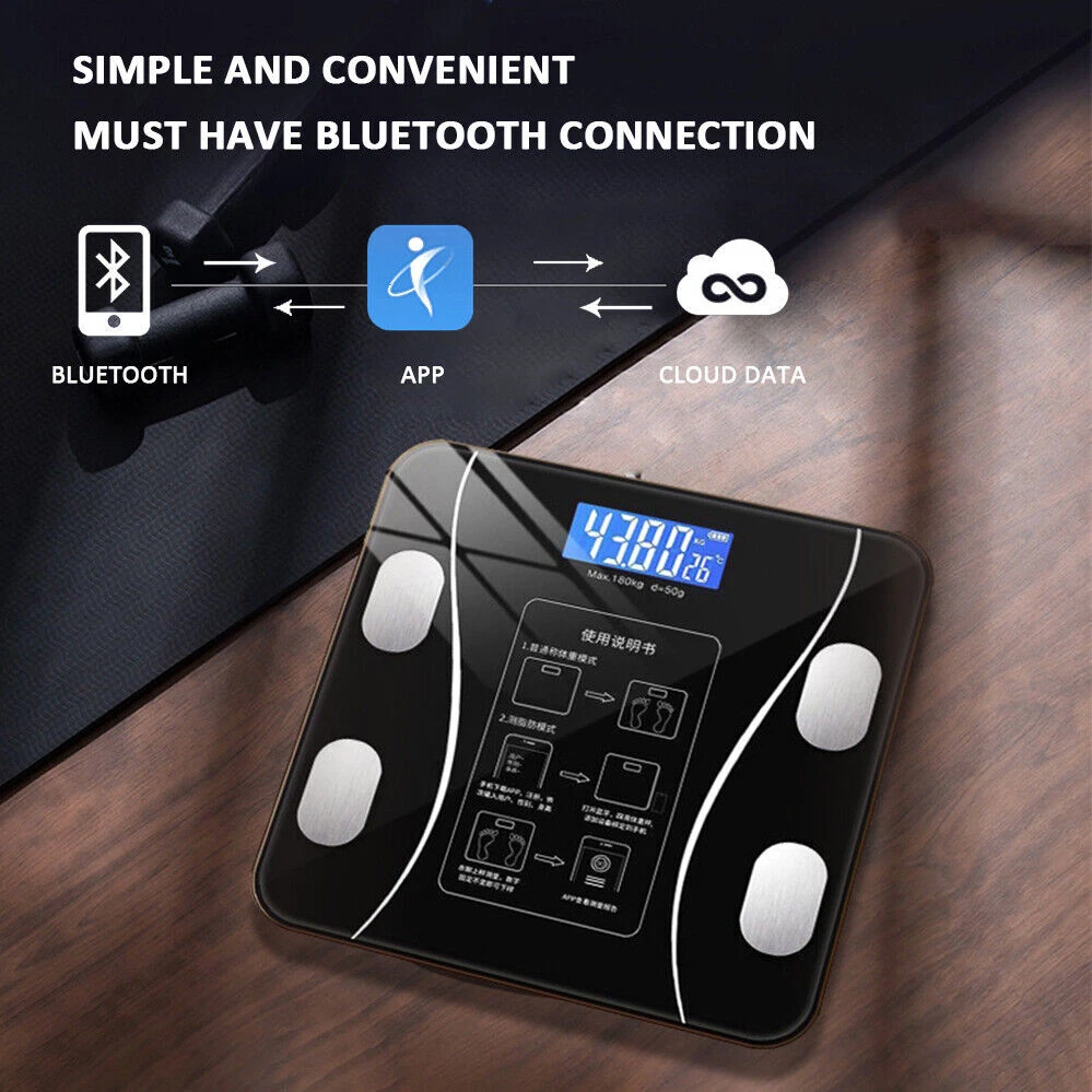 Sonifer Smart Digital Phone App Scale ‚Äì Electronic Body Fat Scale with LED Display - Medaid International