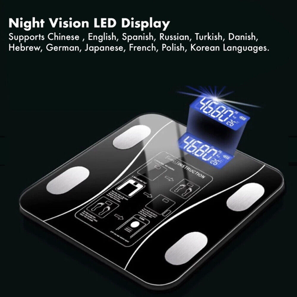 Sonifer Smart Digital Phone App Scale ‚Äì Electronic Body Fat Scale with LED Display - Medaid International