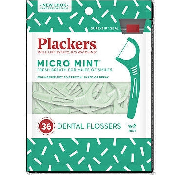 Micro Mint Dental Flossers, Fresh Breath, 36 Count - Medaid