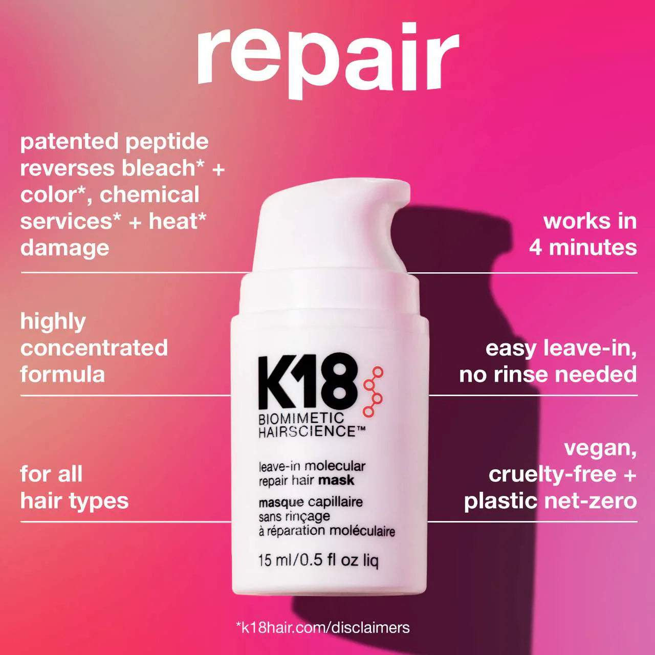K18 Biomimetic Hairscience - Repair + Protect Mini's Hair Set - Medaid International