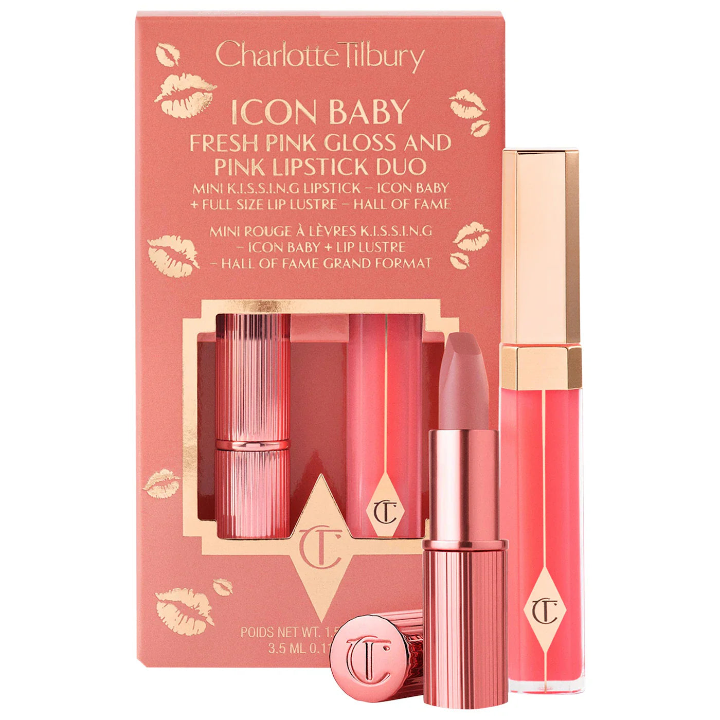 Charlotte Tilbury - K.I.S.S.I.N.G Lipstick and Lip Gloss Duos | Icon Baby - warm nude baby pink - Medaid