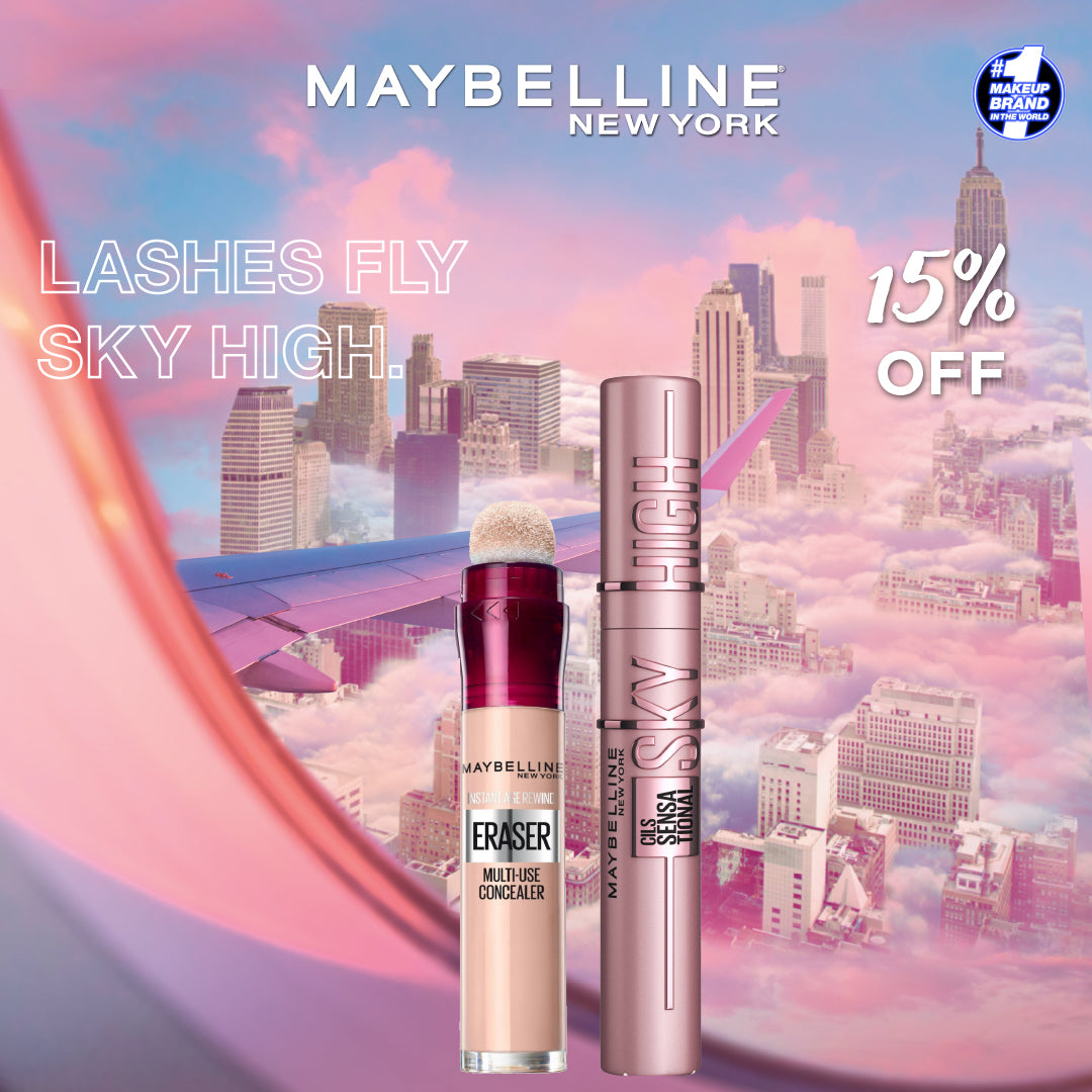 Maybelline Sky High Mascara  x Eraser Concealer Bundle with 15% OFF - Medaid