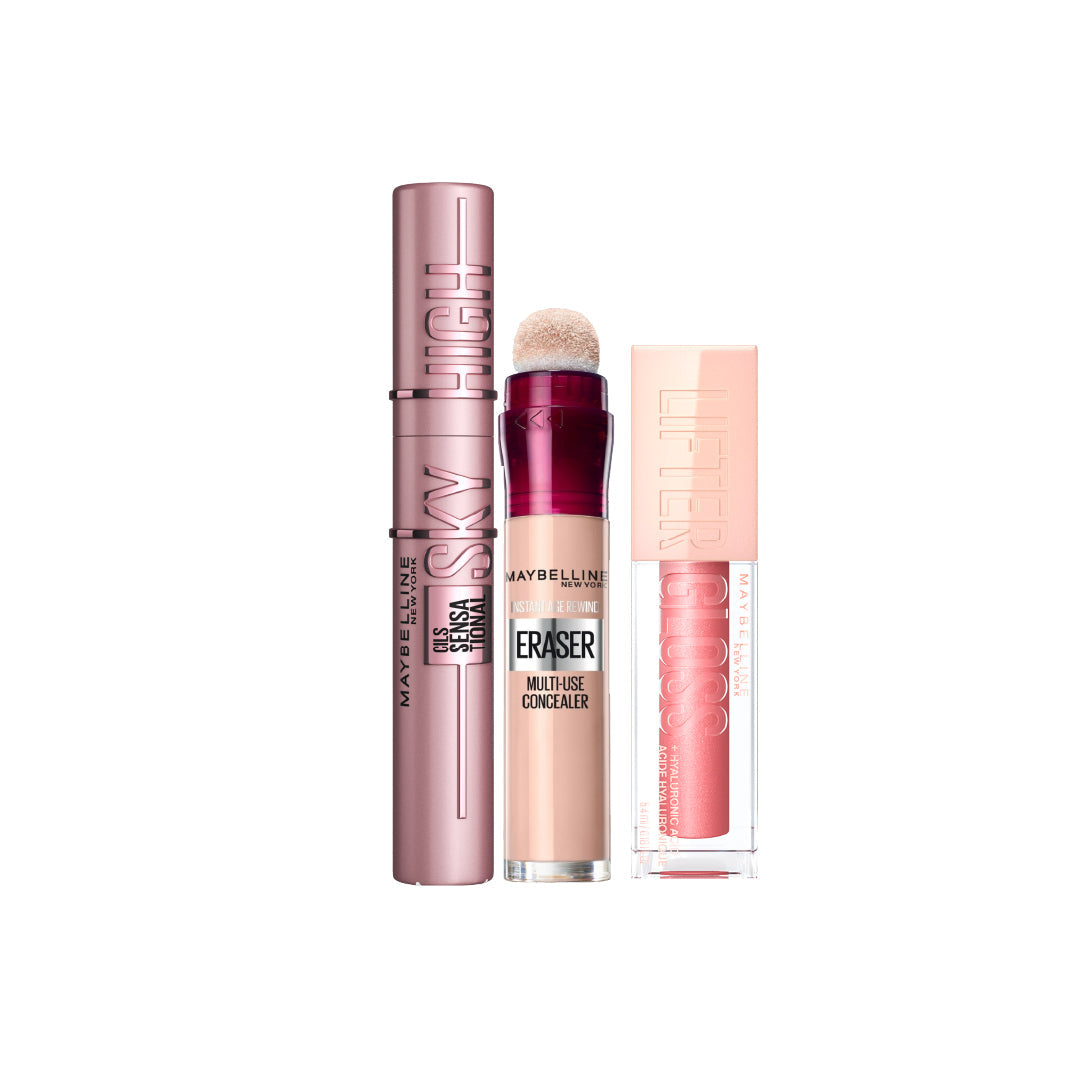 Maybelline Mascara x Eraser Concealer x Lifter Lip Gloss - Medaid