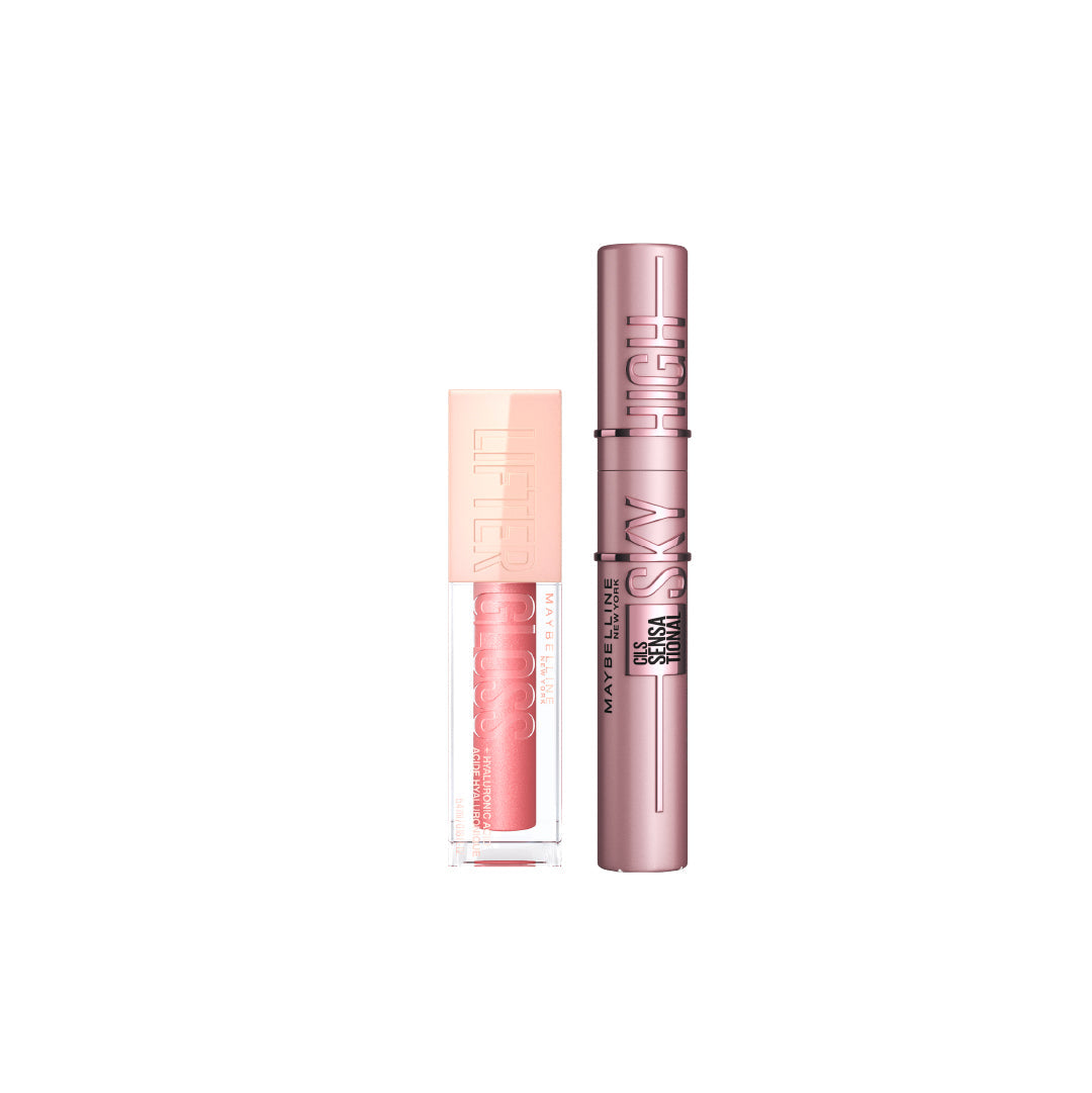 Maybelline Sky High Mascara X Lip Gloss Bundle with 15% OFF - Medaid