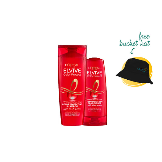 Elvive Color Protect Shampoo 400ML + Elvive Color Protect Conditioner 200ML + FREE Bucket Hat - Medaid