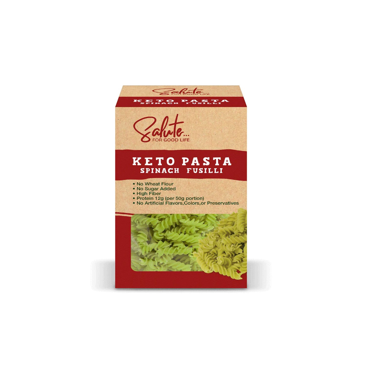 SALUTE FUSILLI SPINACH PASTA - KETO - Medaid International