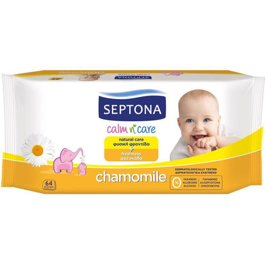 Septona Baby Wipes Chamomile 64 Wipes - Medaid International