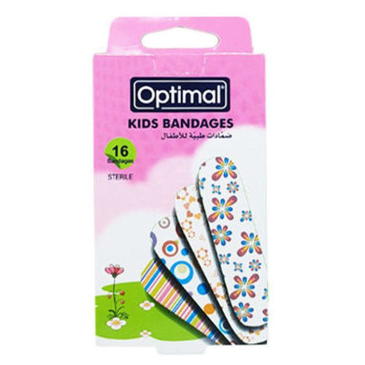 Bandaids Kids Flowers White Back Optimal - Medaid