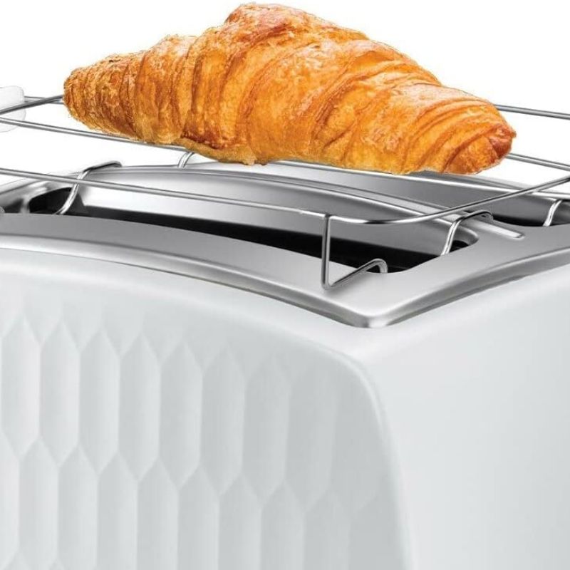 Russell Hobbs Honeycomb White 2 Slice Toaster - Medaid International