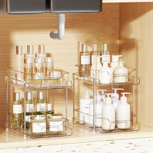 2 Tier 4 Pack Bathroom Organizers and Storage - Medaid International
