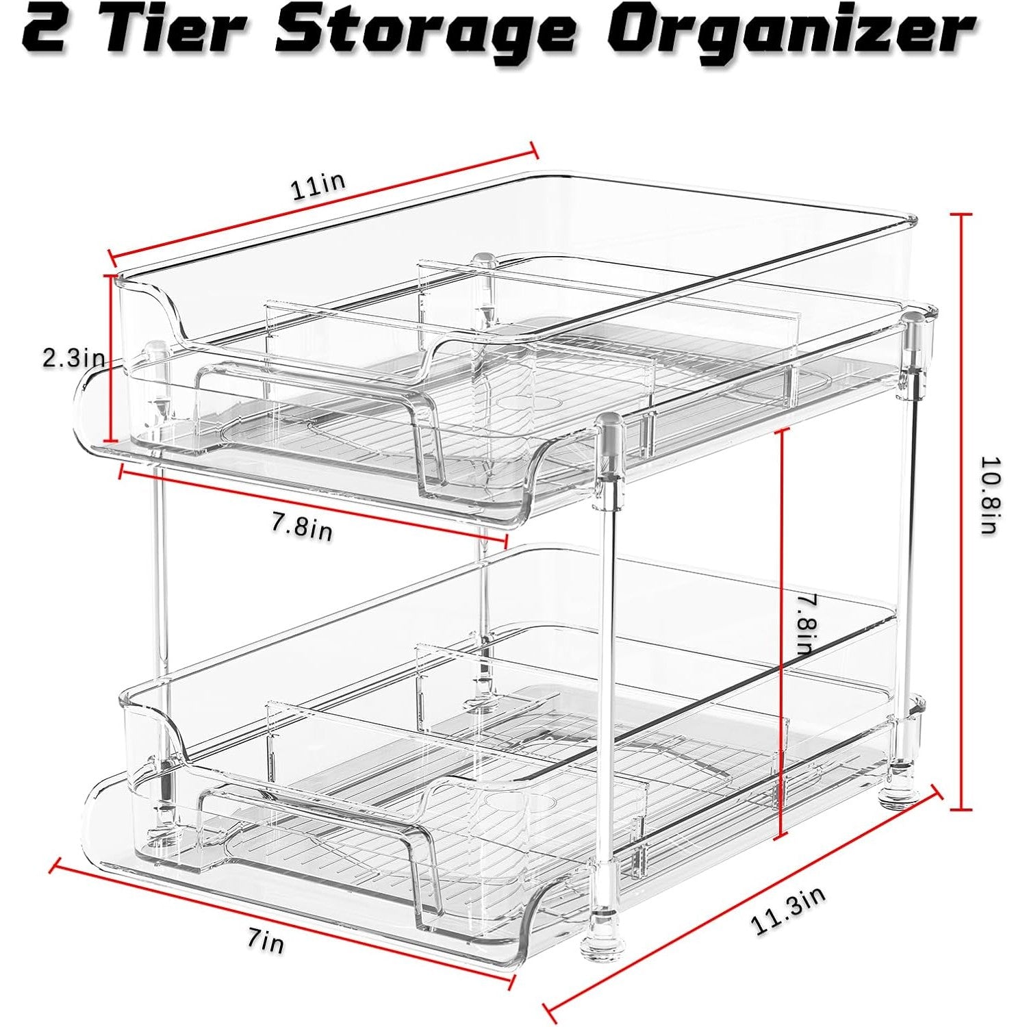 2 Tier 4 Pack Bathroom Organizers and Storage - Medaid International