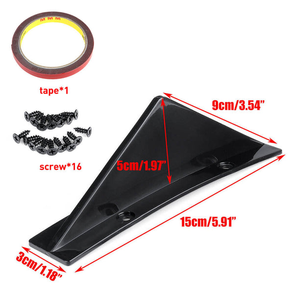 Universal Black/Carbon Fiber Shark Fin Rear Bumper Diffuser for Cars 4pcs - Medaid International