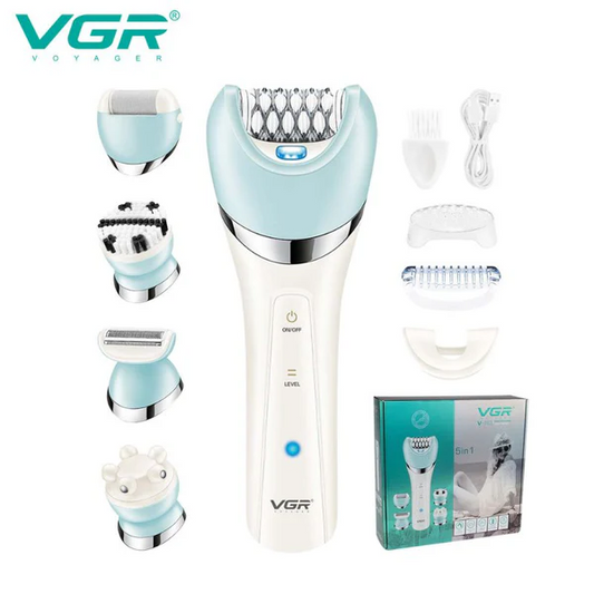 VGR V703 5-in-1 Women‚Äôs Grooming Kit ‚Äì Shaver, Trimmer, Facial & Body Massager | Waterproof - Medaid International