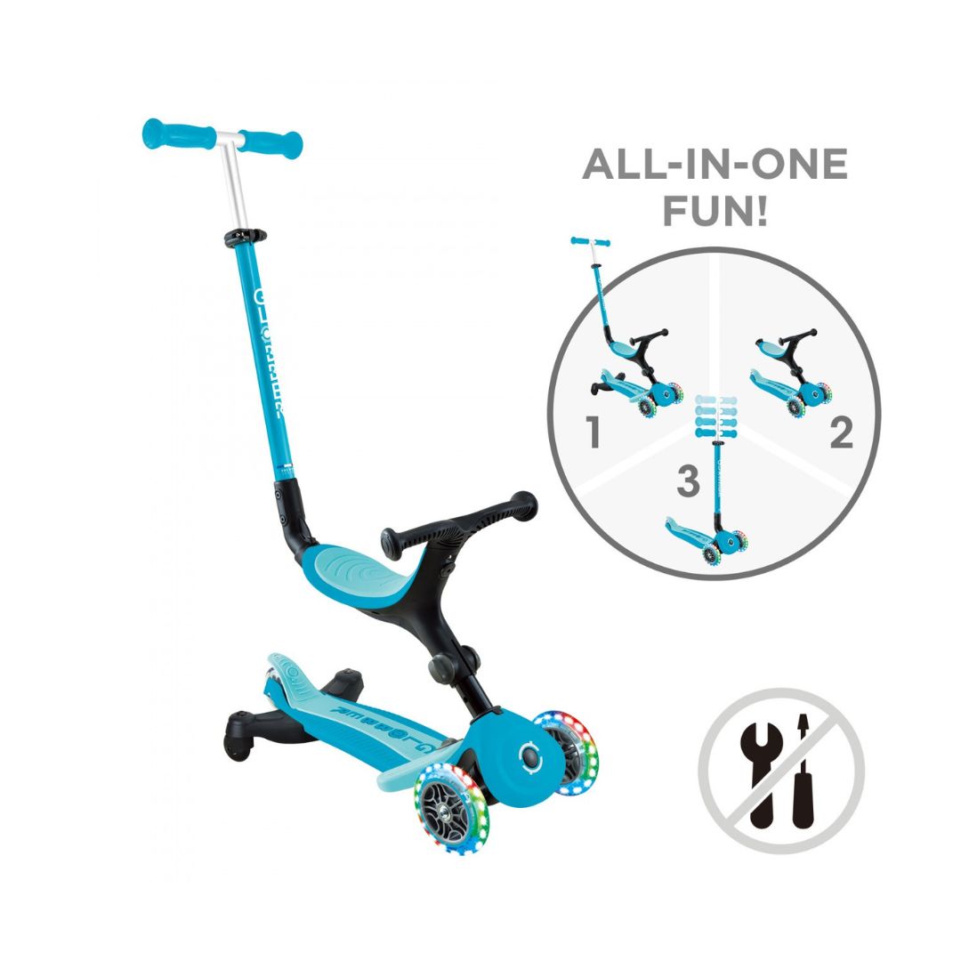 Globber Go Up Active Lights 360° Scooter Aqua Blue - Medaid International