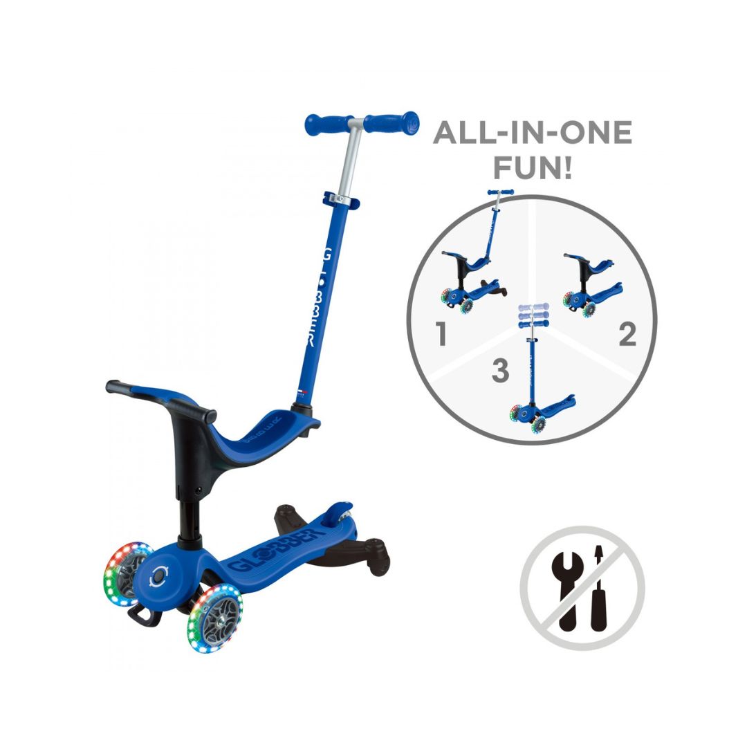 Globber Go Up Sporty Lights 360° Navy Blue Scooter - Medaid International