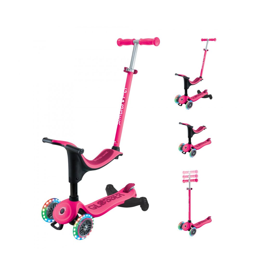 Globber GO UP SPORTY LIGHTS 360° Scooter Fuchsia - Medaid International