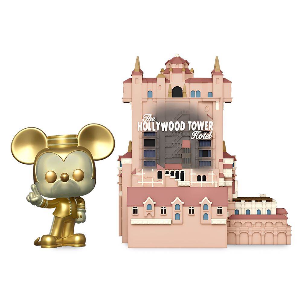 Walt Disney World Resort - Hollywood Tower Hotel & Gold Mickey Mouse Pop! Town Set