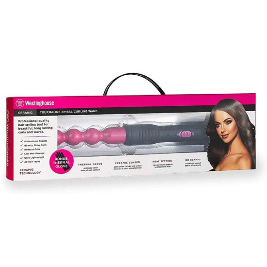 Westinghouse Hair Curling Wand Beach Curler Waver Iron Spiral Bubble Styling - Medaid