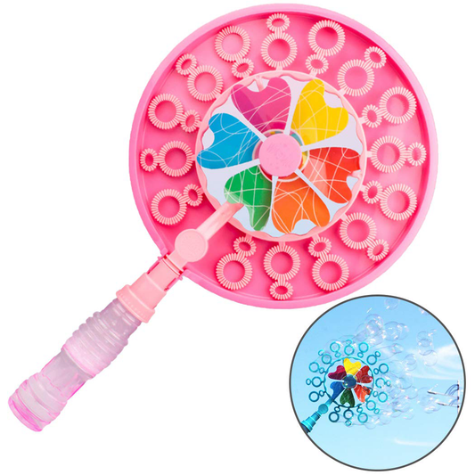 Windmill Bubble Wand, Bubble Blower and Pinwheel Spinner for Kids with Solution in Handle - Medaid International